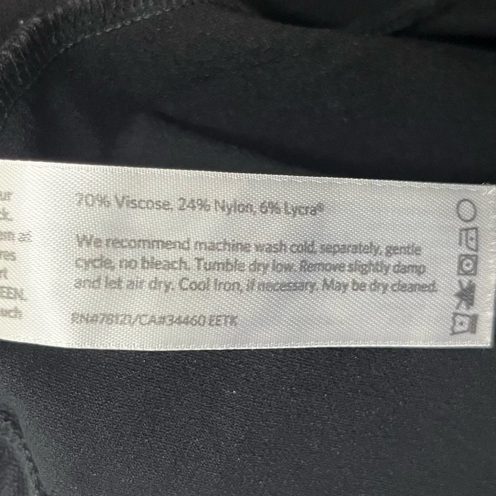 Eileen Fisher Black Washable Stretch Crepe Pants Sz M Minimalist